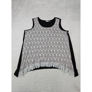 Kim Rogers Curvy Shirt Womens 3x Sleeveless Tank Top Crochet Lace